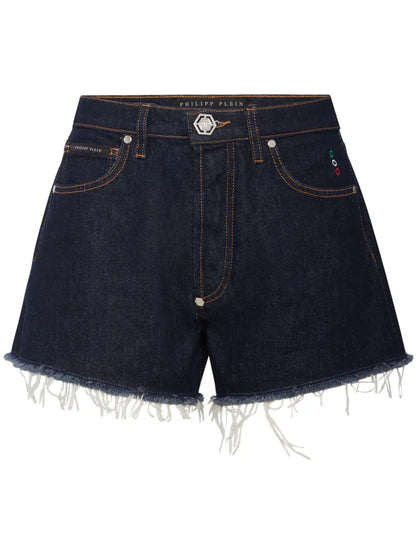 Logo-Appliquéd Denim Mini Shorts