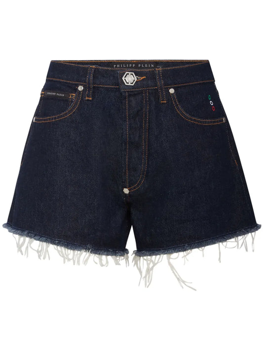 Logo-Appliquéd Denim Mini Shorts