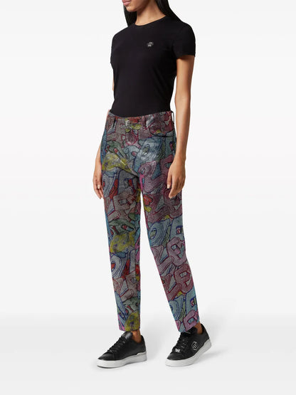 Brooches High-Rise Tapered Jeans