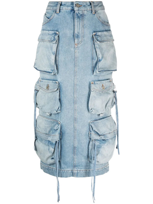 Denim Cargo Skirt