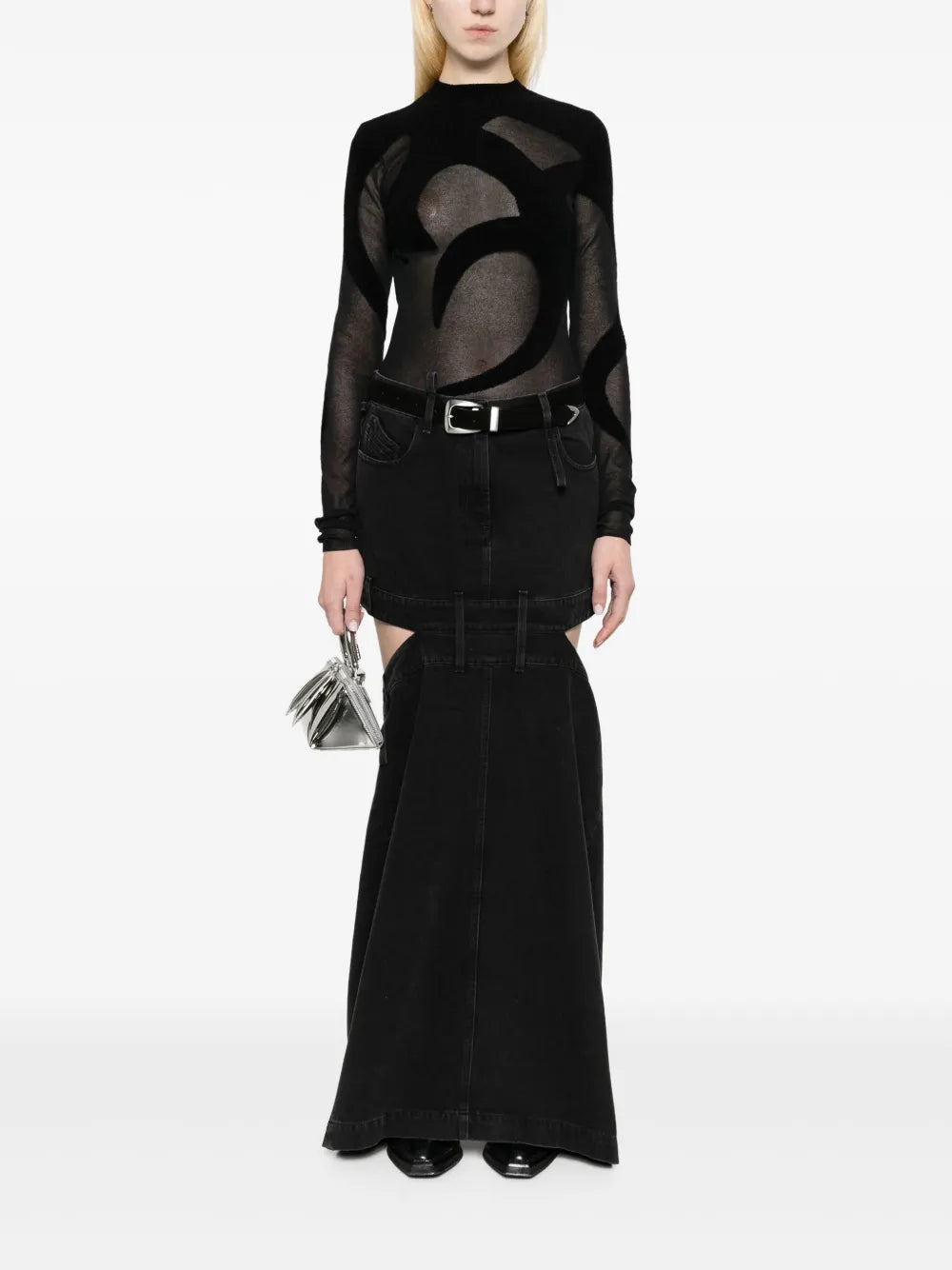 Fine-Knit Sheer Top