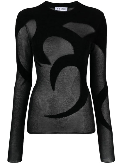 Fine-Knit Sheer Top