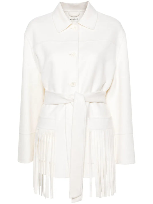 Tied Fringed Short Coat
