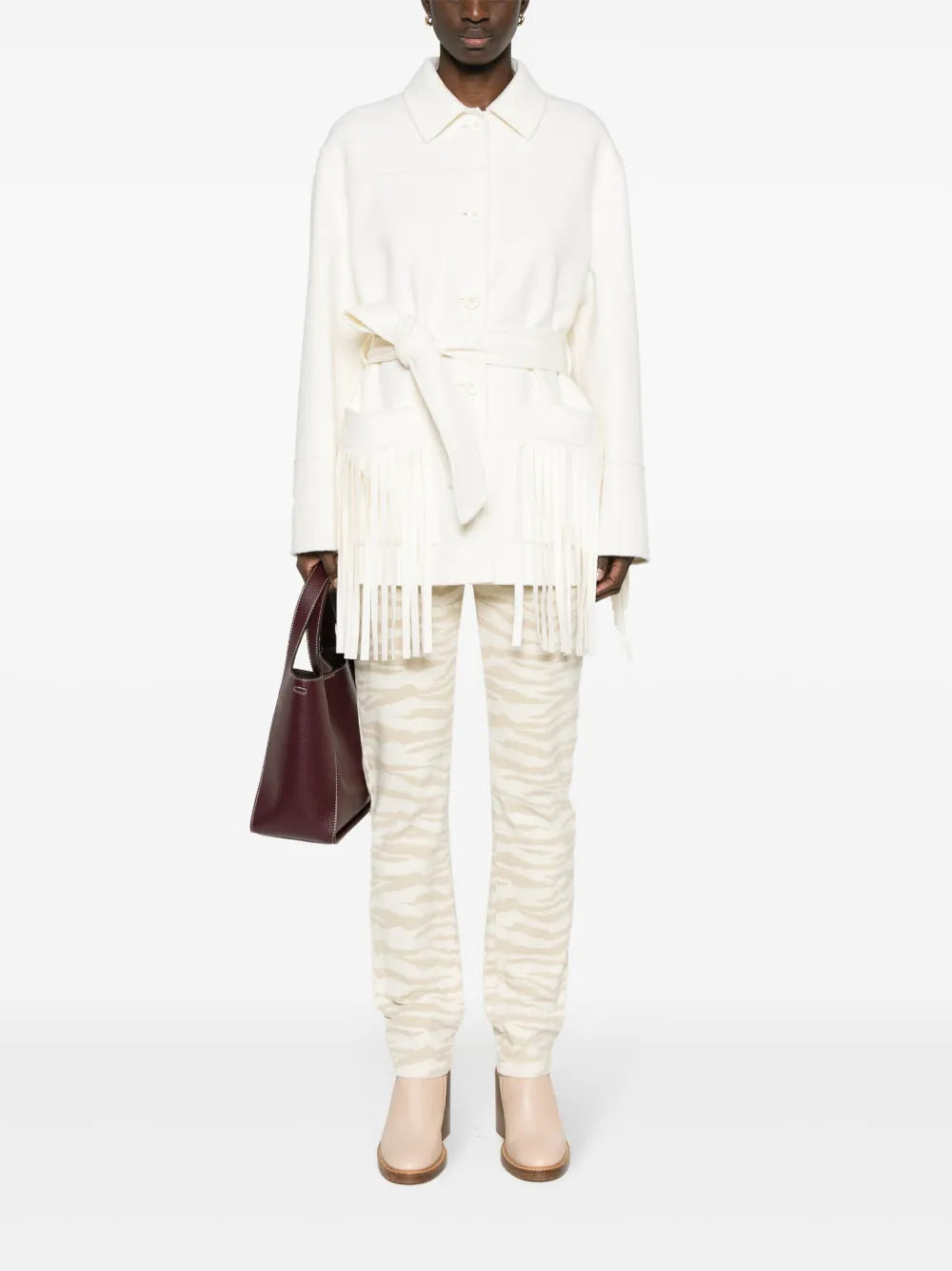 Tied Fringed Short Coat