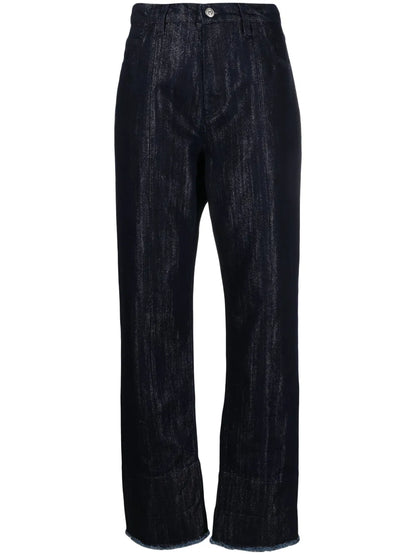 Lurex High-Rise Wide-Leg Jeans