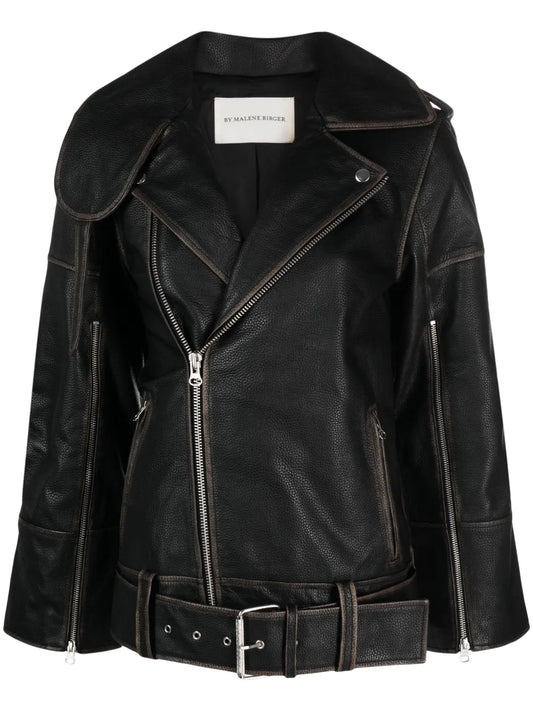 Beatrisse Leather Biker Jacket