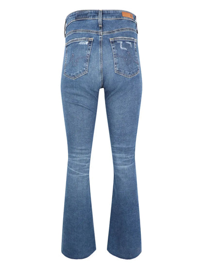 Farrah Logo-Patch Bootcut Jeans