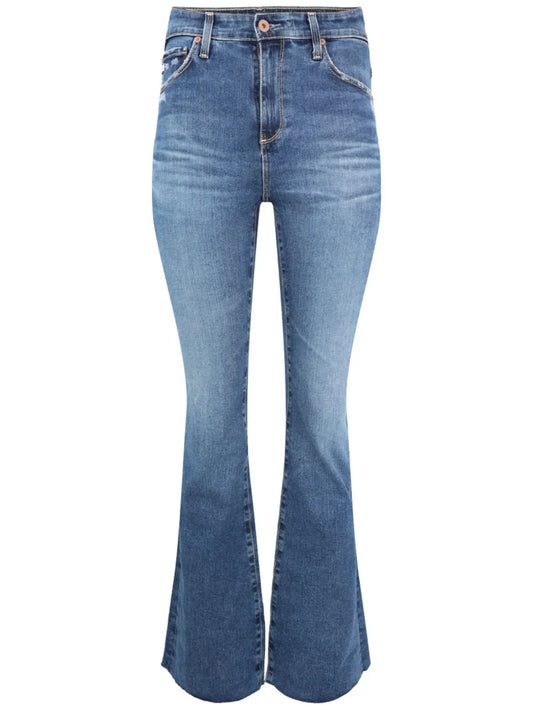 Farrah Logo-Patch Bootcut Jeans
