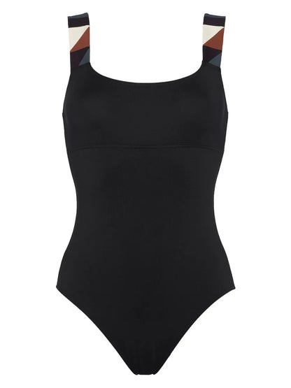 Tempo Graphic-Strap Swimsuit