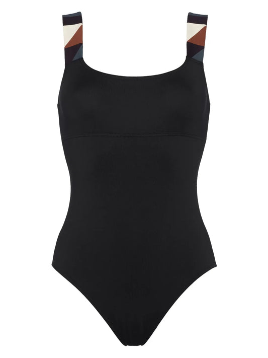 Tempo Graphic-Strap Swimsuit