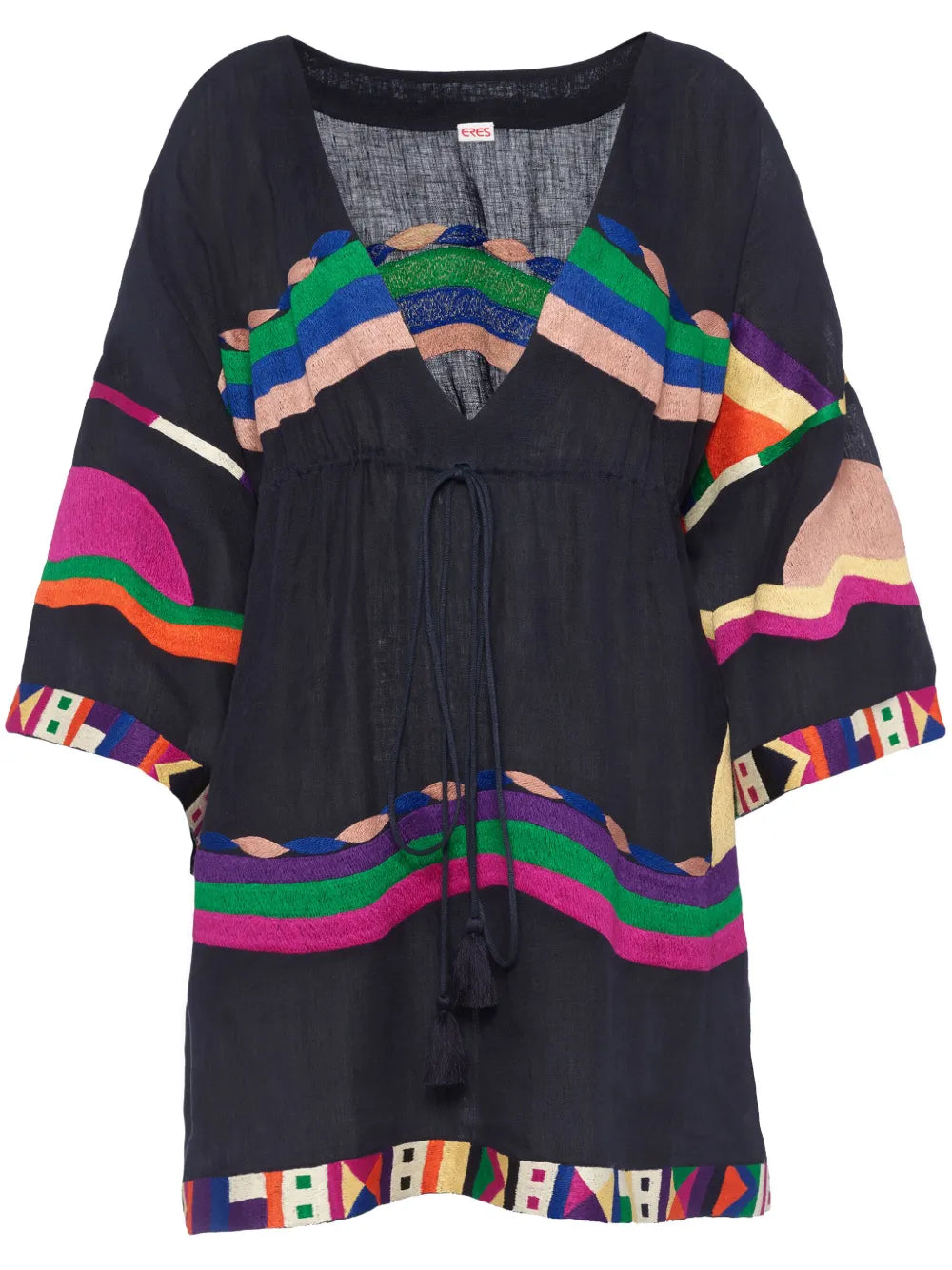 Solar Embroidered Linen Kaftan