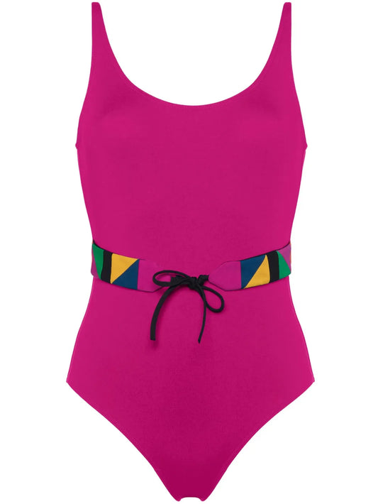 Damier Belted-Waist Swimsuit