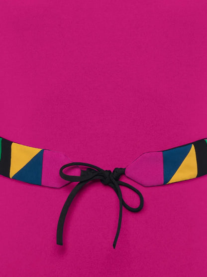 Damier Belted-Waist Swimsuit