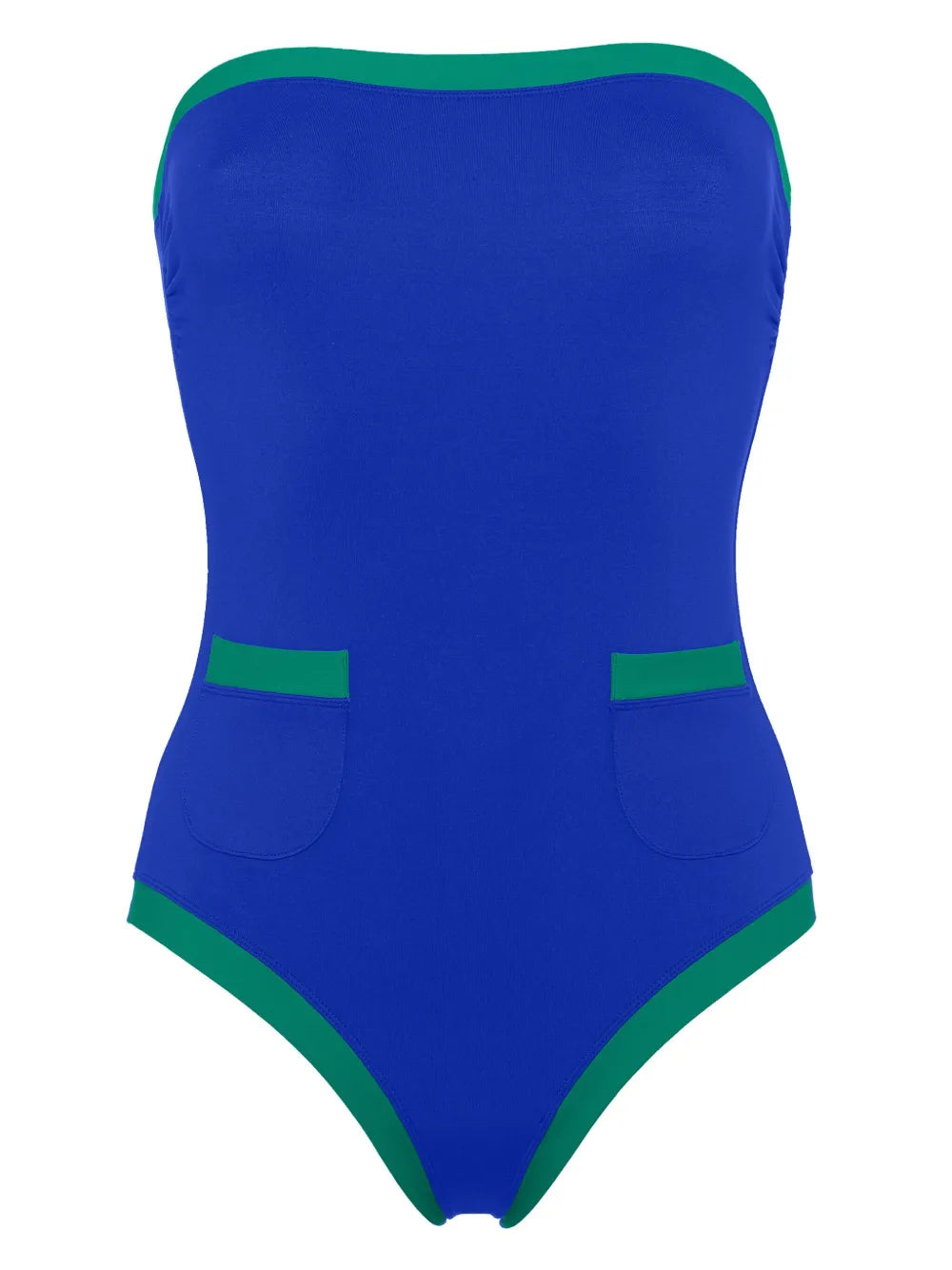 Noche Contrast-Trim Bustier Swimsuit