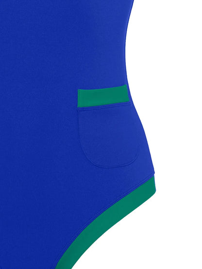 Noche Contrast-Trim Bustier Swimsuit