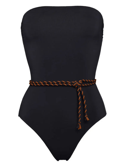 Majorette Tie-Waist Bustier Swimsuit