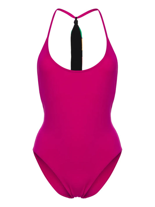 Virtuosa Patchwork-Strap Swimsuit