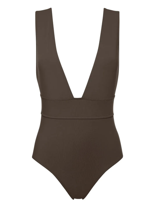 Pigment V-Neck Swimsuit