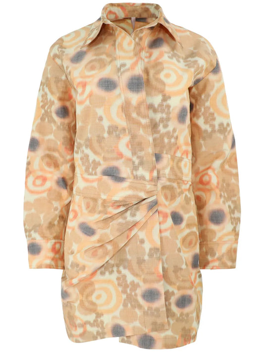 Nordeen Warp-Print Shirtdress