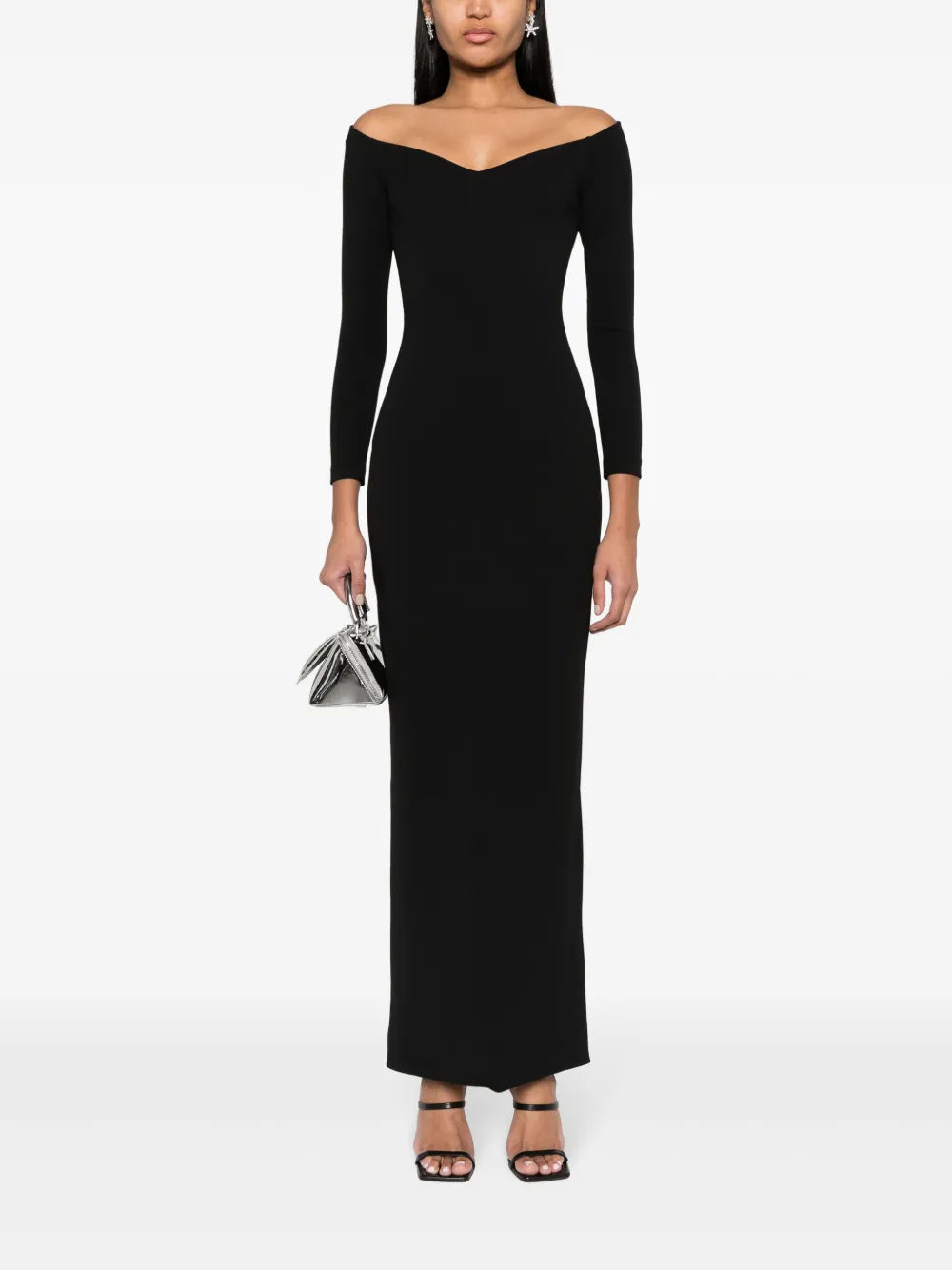 Tara Crepe Off-Shouder Maxi Dress
