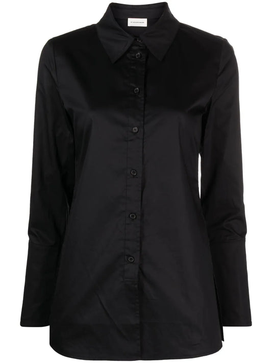 Straight-Point Collar Organic Cotton Shirt