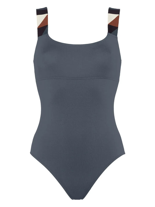 Tempo Graphic-Strap Swimsuit