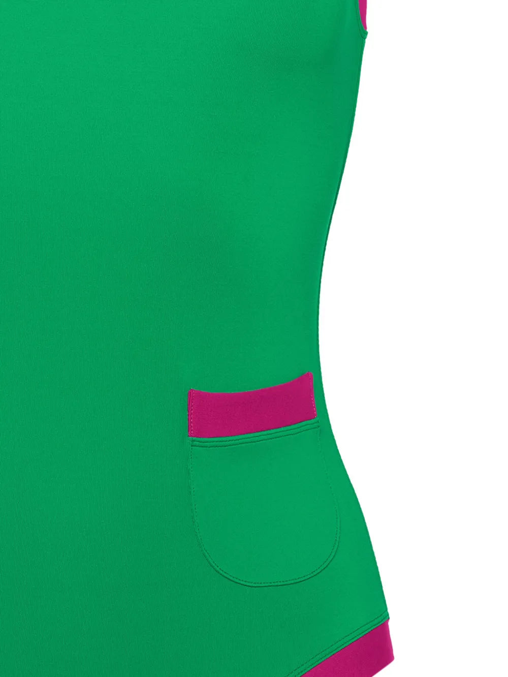 Pueblo Contrast-Edge Pocket-Detail Swimsuit