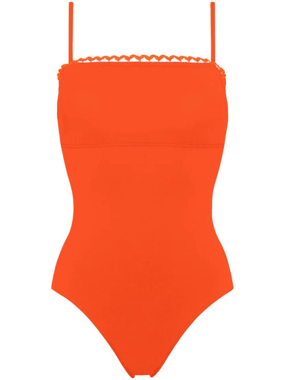 Night Picot-Trimmed Swimsuit