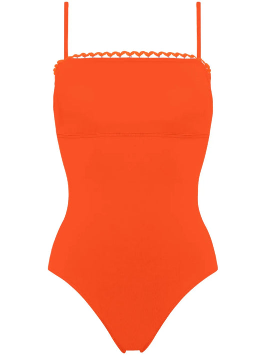 Night Picot-Trimmed Swimsuit