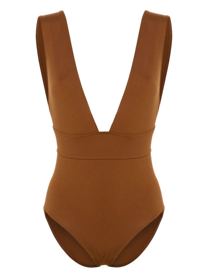 Pigment V-Neck Swimsuit