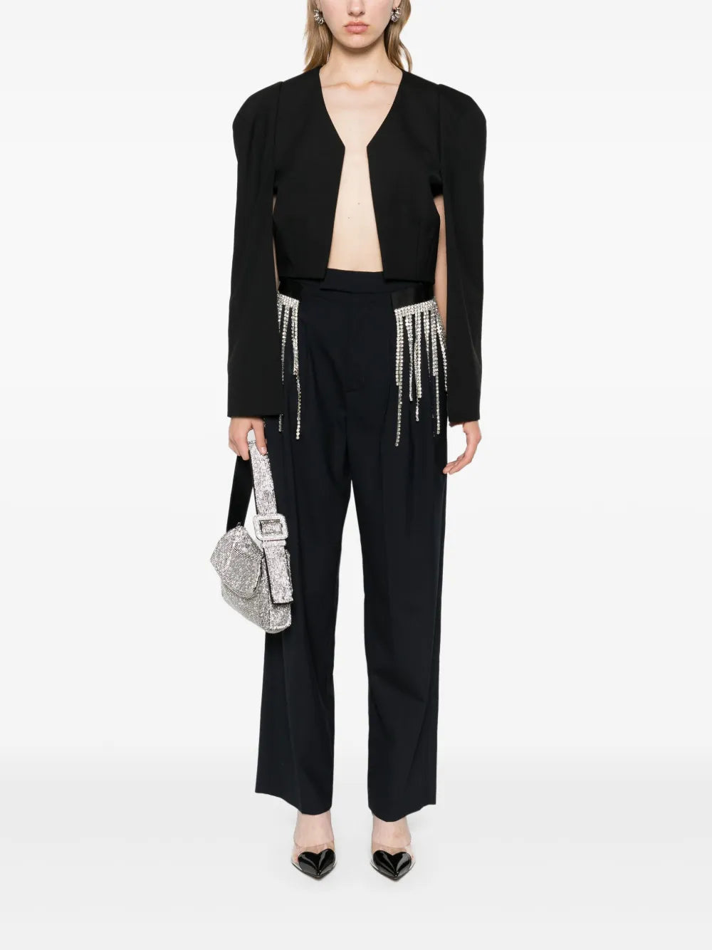 Long Puff-Sleeved Cropped Jacket