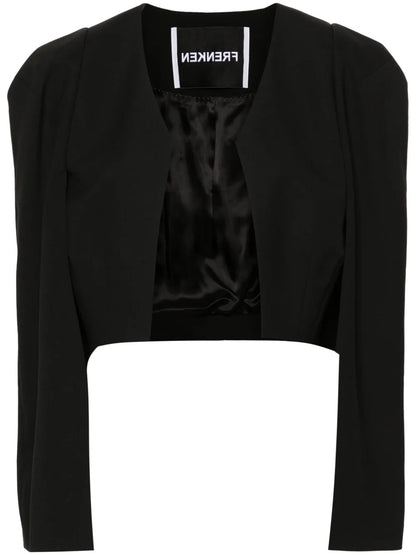 Long Puff-Sleeved Cropped Jacket