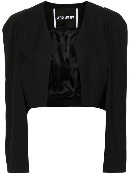 Long Puff-Sleeved Cropped Jacket