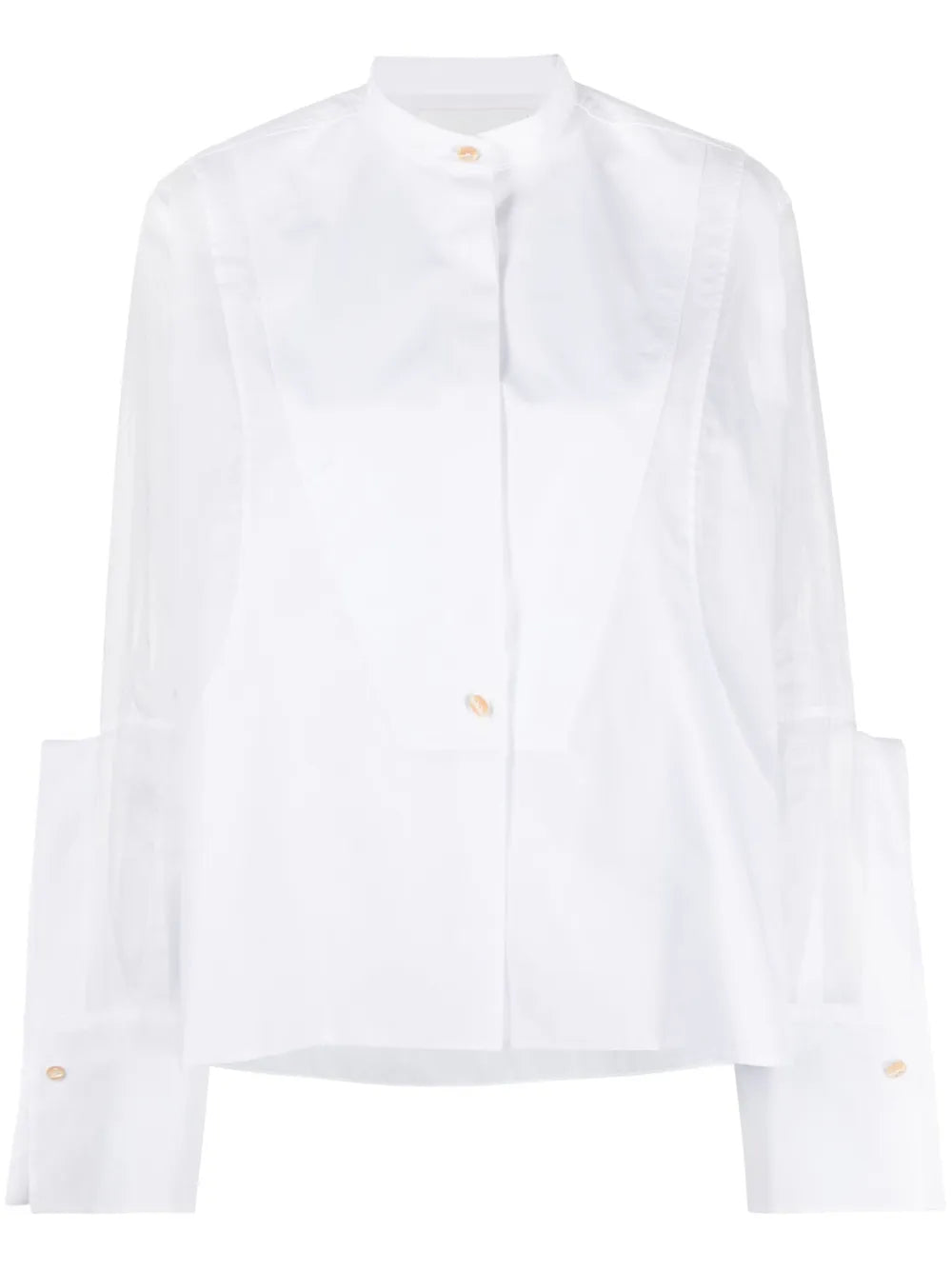 Semi-Sheer Panelled Cotton Shirt