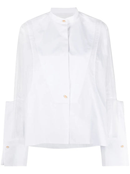 Semi-Sheer Panelled Cotton Shirt