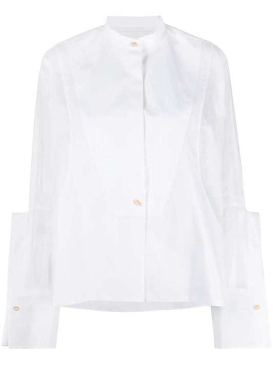 Semi-Sheer Panelled Cotton Shirt
