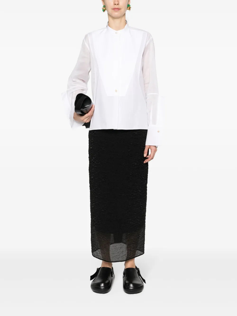 Semi-Sheer Panelled Cotton Shirt