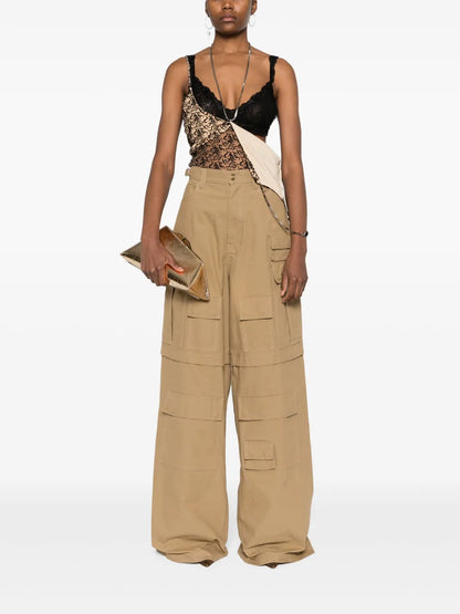 Logo-Embroidered Tulle Top