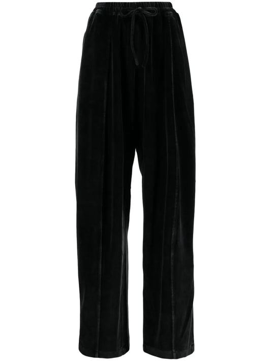 Logo-Appliqué Velour Track Pants