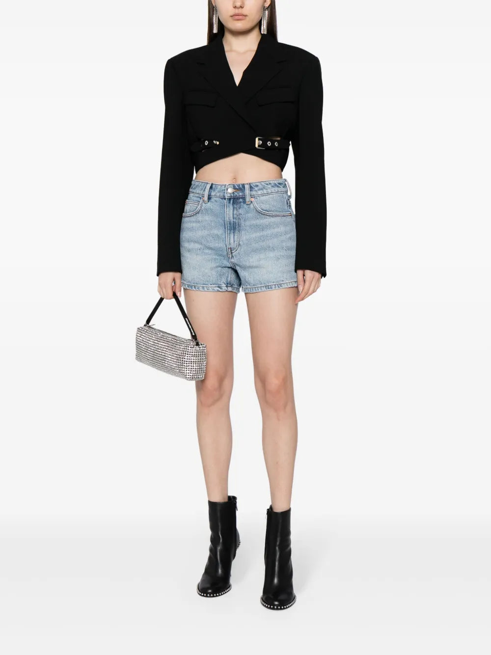 High-Rise Denim Shorts
