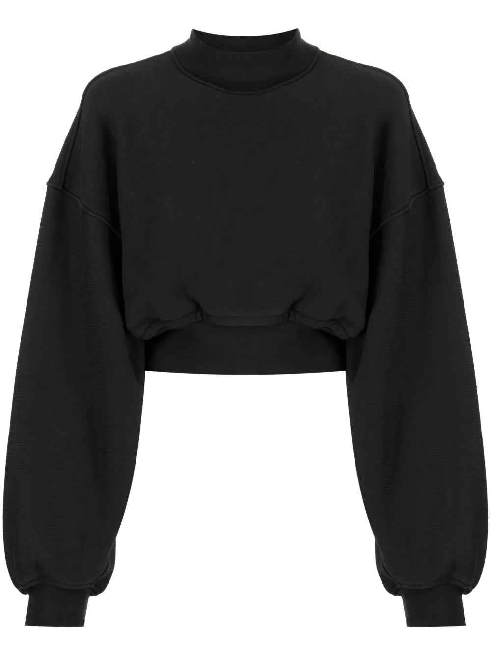 Mock-Neck Cropped Sweatshirt