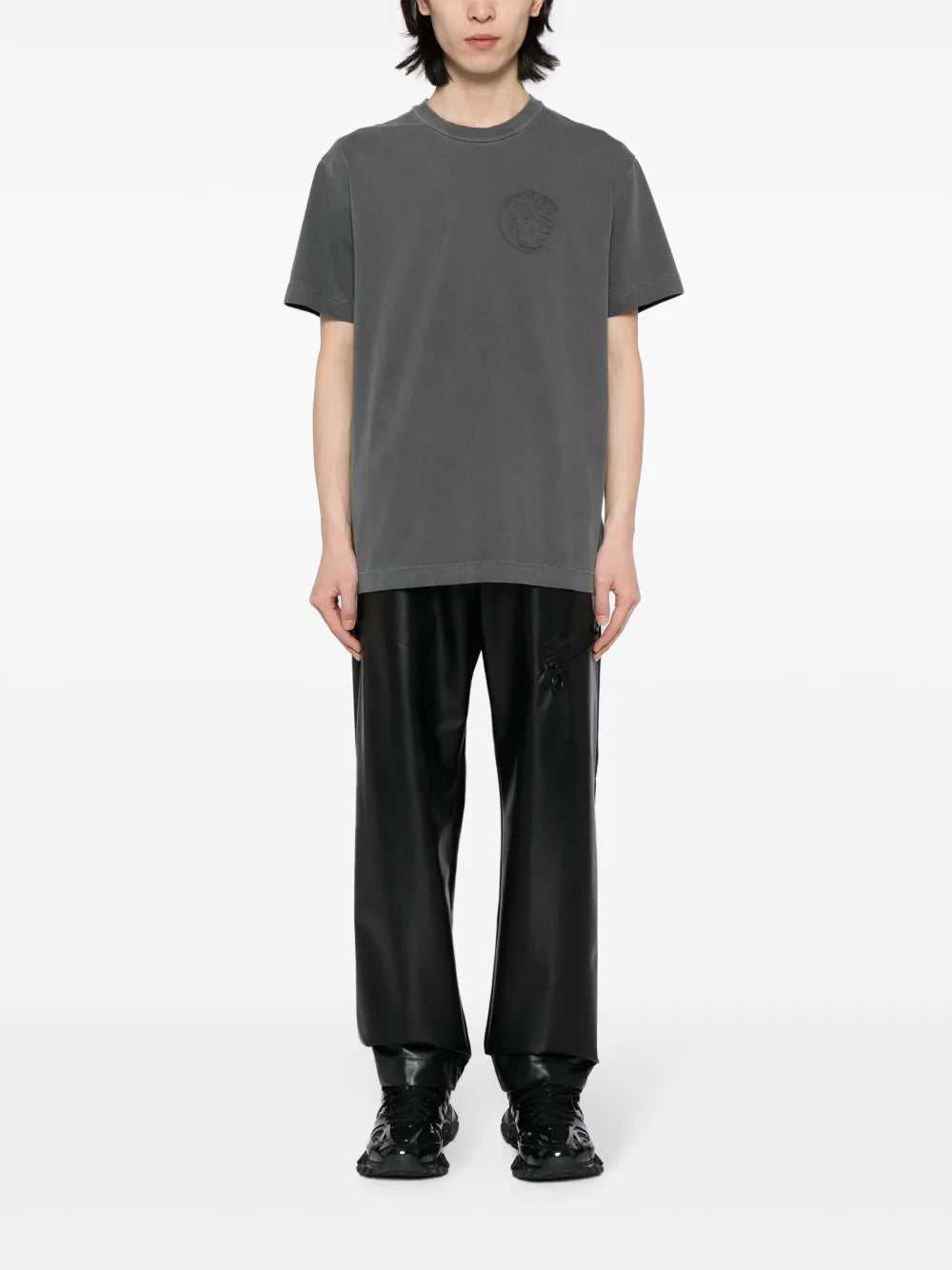 Statue Of Liberty-Embossed Crew Neck T-Shirt