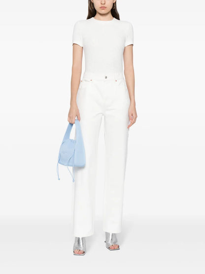Mid-Rise Straight-Leg Jeans