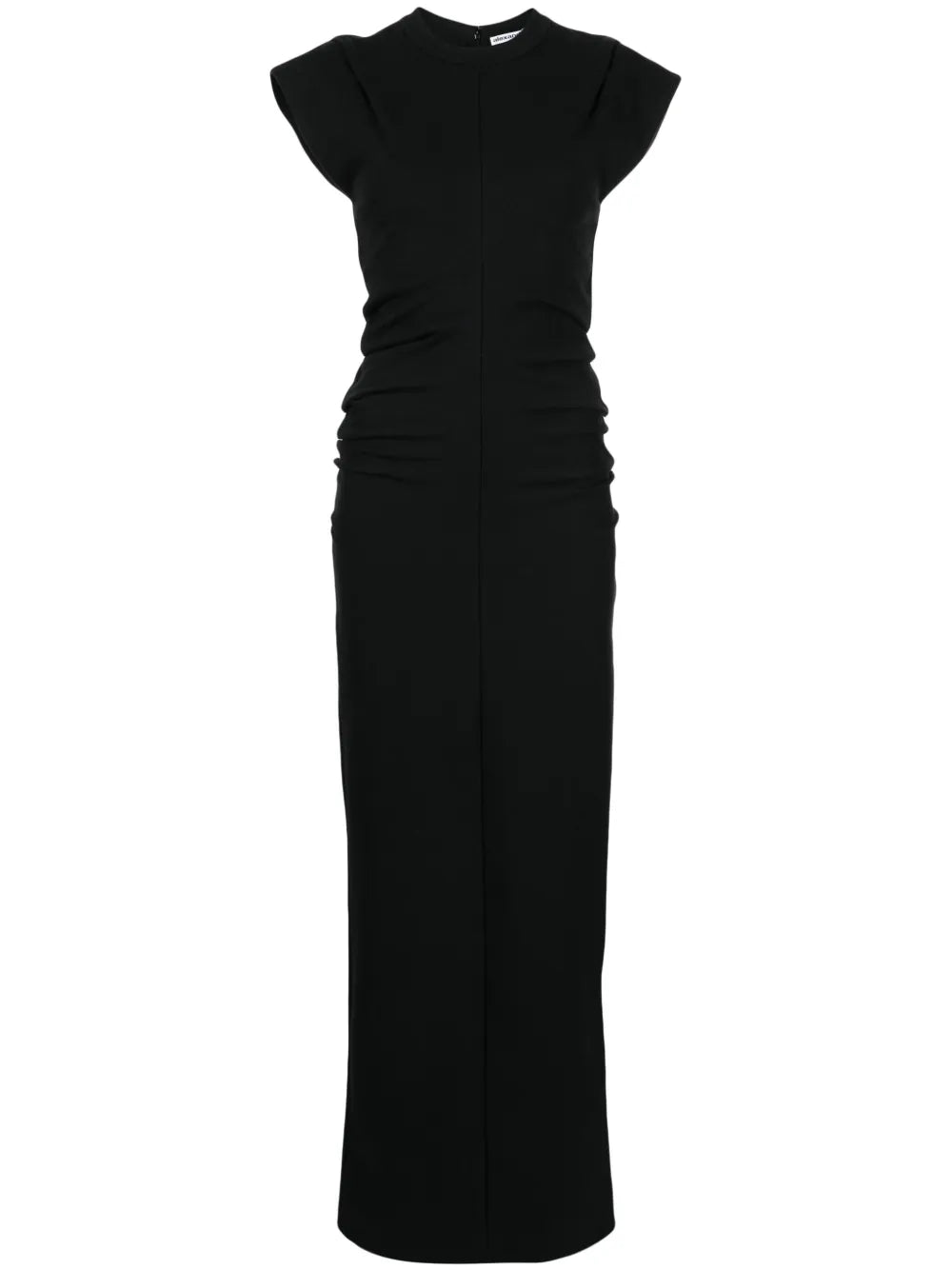Ribbed Draped-Detail Long Dress