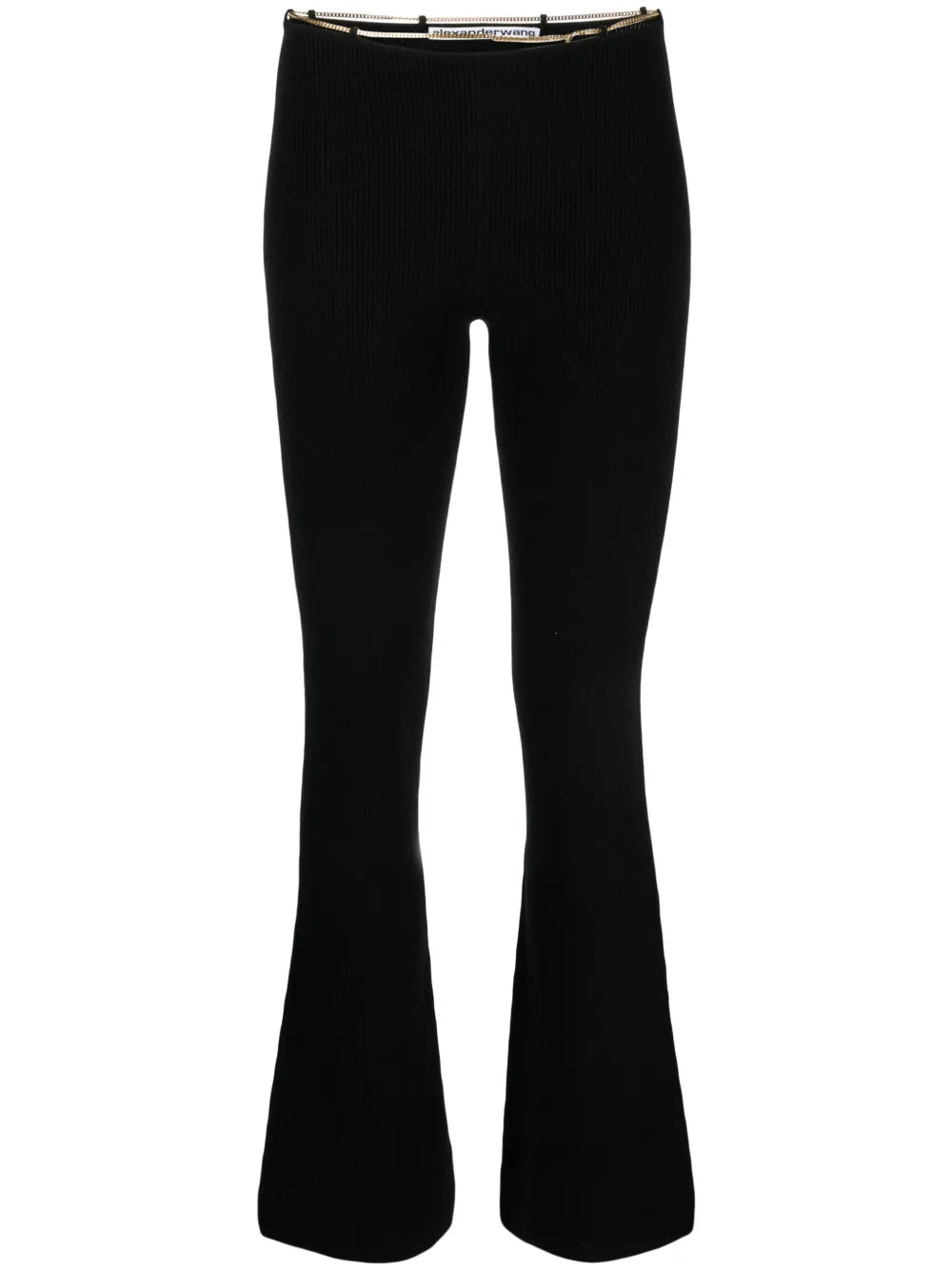 Ribbed Chain-Link Flared Trousers