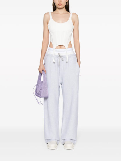 Logo-Waistband Layered Track Pants