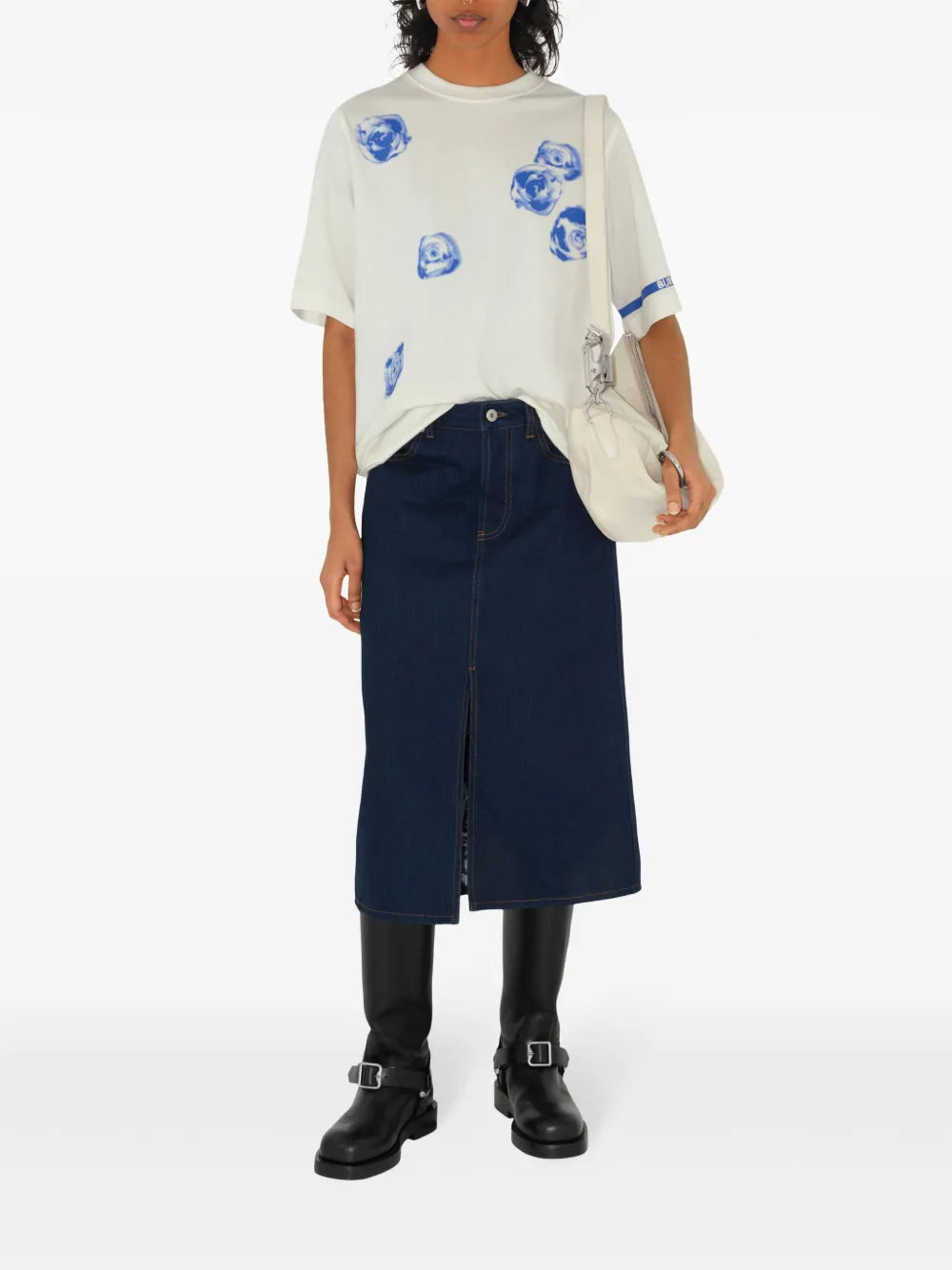 Rose-Print Cotton T-Shirt