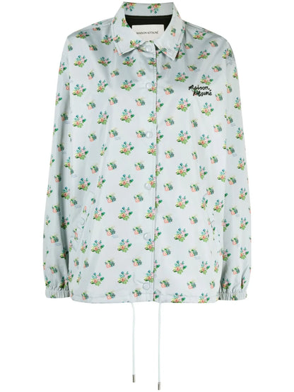 Floral-Print Press-Stud Jacket