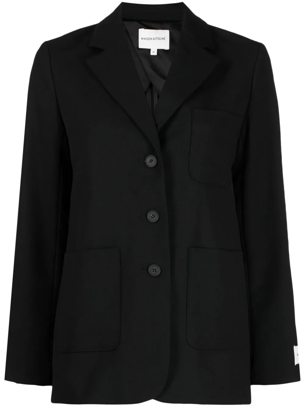 Logo-Tag Textured Single-Breasted Blazer