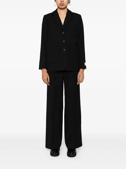 Logo-Tag Textured Single-Breasted Blazer
